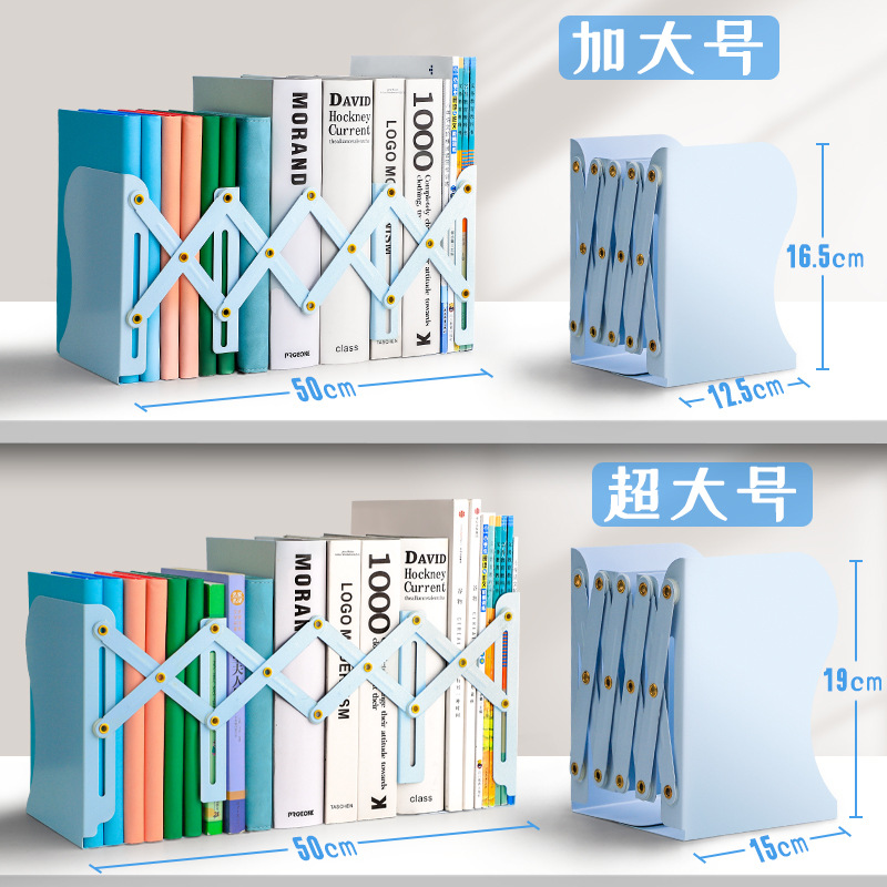 Libro retráctil con portalápices, estantería, escritorio integrado, estante de almacenamiento de libros, bisel para estudiantes de secundaria, clip de libro, plegado y fijo