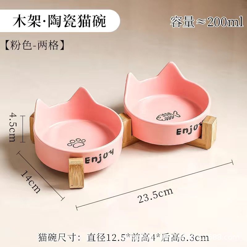 Tazón para gatos Tazón para comida para gatos de cerámica Tazón para mascotas Tazón para beber Tazón para alimentos Tazón para gatos todo en uno Tazón para gatos Tazón para perros No es fácil volcar el cuello