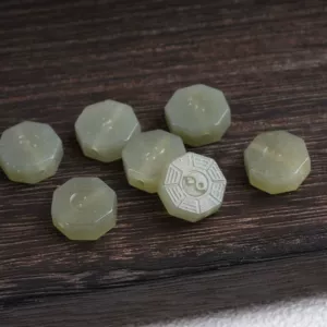 Natural Hetian Jade Bagua Spacer Beads DIY Jewelry Accessories Handmade Beaded Back Cloud Pendant Accessories Wholesale