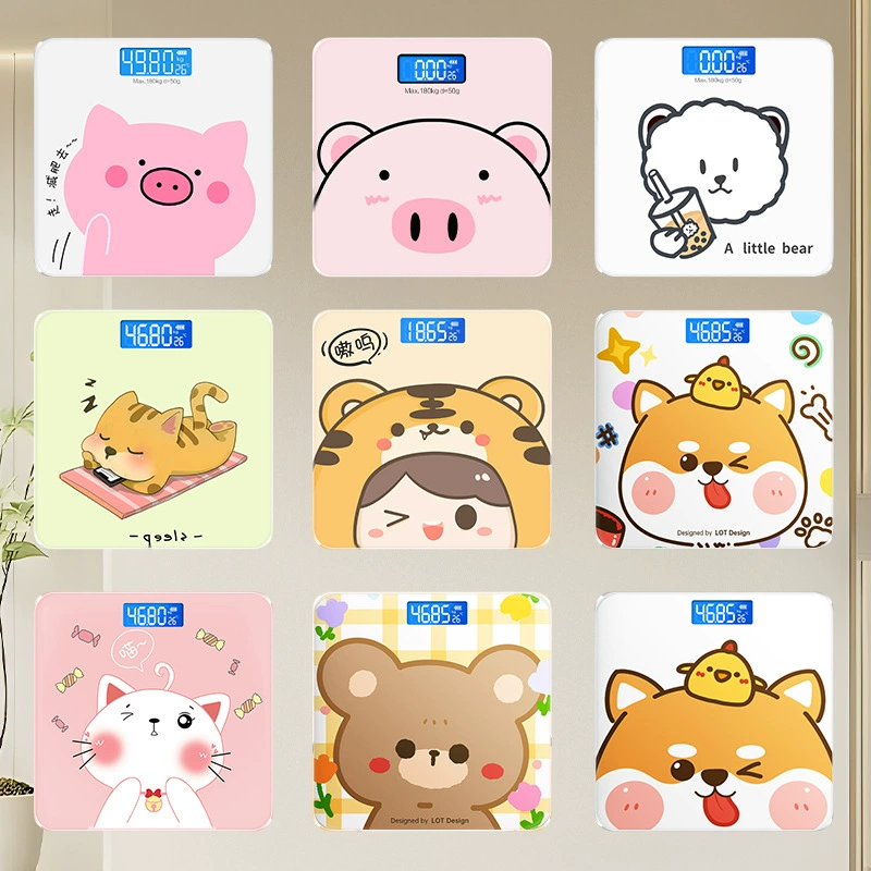 Индивидуальные оптовые поставки от производителя: электронные весы, умные весы для измерения веса тела, умные Bluetooth-весы с мультяшным дизайном, портативные.