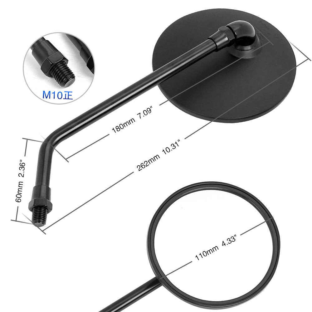 Factory wholesale European and American modified rearview mirror motorcycle electric car round retro large field of view mirror mirror