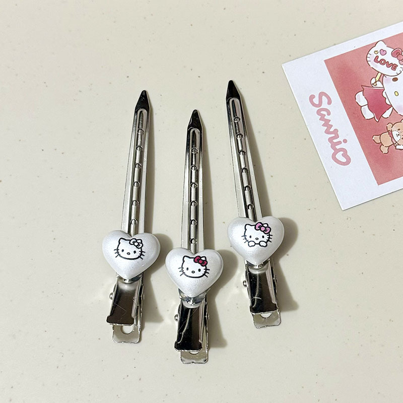 新しい甘いシルバーのリボンラブスターシェイプクリップ口クリップヘアピン前髪クリップサイドクリップヘアアクセサリー女性用|undefined