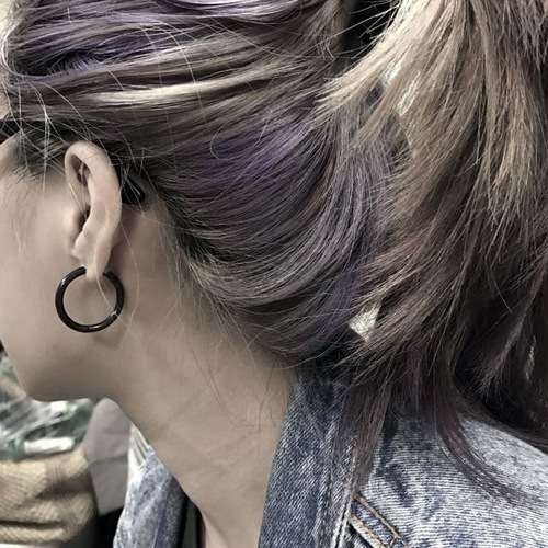 Japanese and Korean Original Host Style Famous Street Personality Hip-hop Cool Titanium Steel Ear Cuffs for Men and Women Round Ear Clips