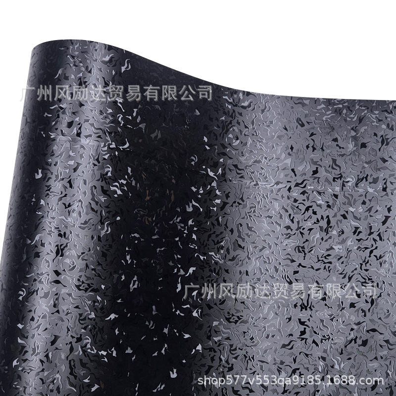 Pet High-Gloss Forged Flame-Pattern Carbon Fiber Matte Interior Trim Glossy Black Rearview Mirror Full Body Sticker Film