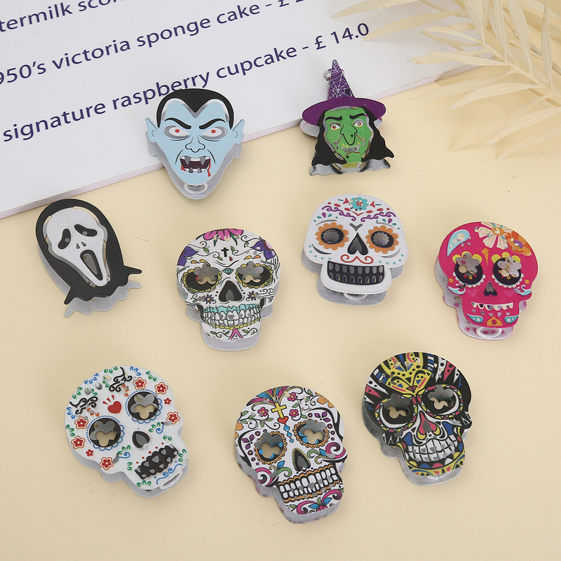 Cross-Border Halloween String Lights Iron Skull Ghost Led Horror Decorative Lights Pumpkin Wholesale Iron Alloy