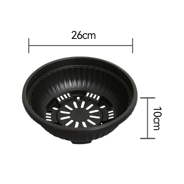 Black plastic flowerpot