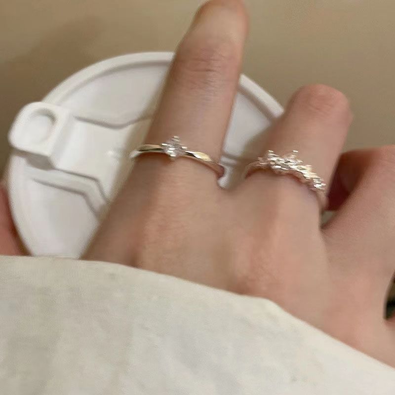 Butterfly Zircon Open Ring Girl's Light Luxury High-end Niche Design Ring 2024 New Style Girlfriend Food Finger Ring