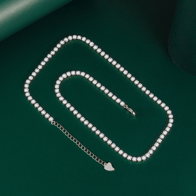 Fashion Geometric Copper Inlay Zircon Necklace 1 Piece