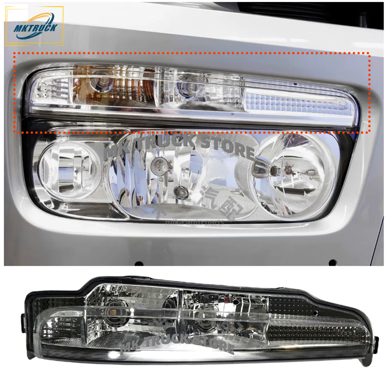 Atego Truck Front Fog Light Steering Light para Mercedes-Benz Heavy Parts Light Assembly Front Signal Assembly with Base