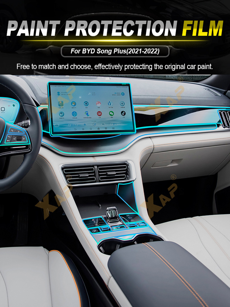 Cross-Border Exclusive for Byd Songjia Tpu Interior Center Console Gear Touch Screen Dashboard Door Panel Transparent Film