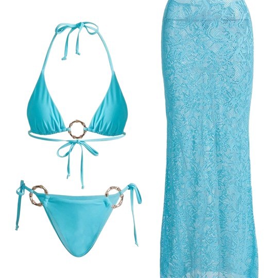 Bikini set voor dames in Europese en Amerikaanse stijl (2026): driedelige sexy bikini met mesh cover-up, zonder beugel, gemaakt van nylon en polyester, vakantiestijl._voghion.com