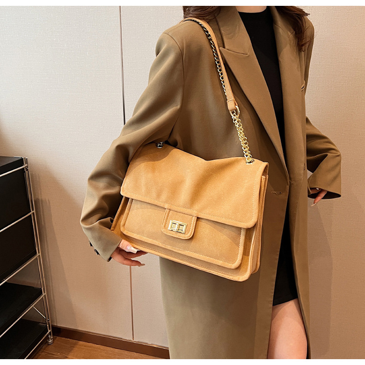 Large Capacity Bag For Women Autumn/Winter 2023 New Fashion Versatile Frosted Chain Crossbody Bag Commuter Tote Bag_voghion.com