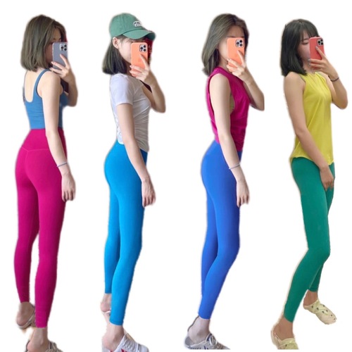 Bright color, no embarrassing line, high waist, nude feeling, butt lift, dragon fruit color yoga fitness pants, women's running sexy butt lift pants