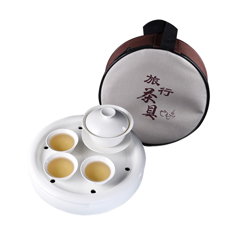 潮汕功夫茶具旅行包陶瓷茶盤迷你蓋碗旅遊車載戶外便攜式套裝
