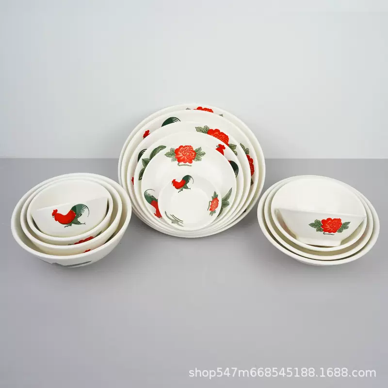 老式复古餐具公鸡碗盘陶瓷碗盘家用碗网红碗 厂家批发陶瓷餐具