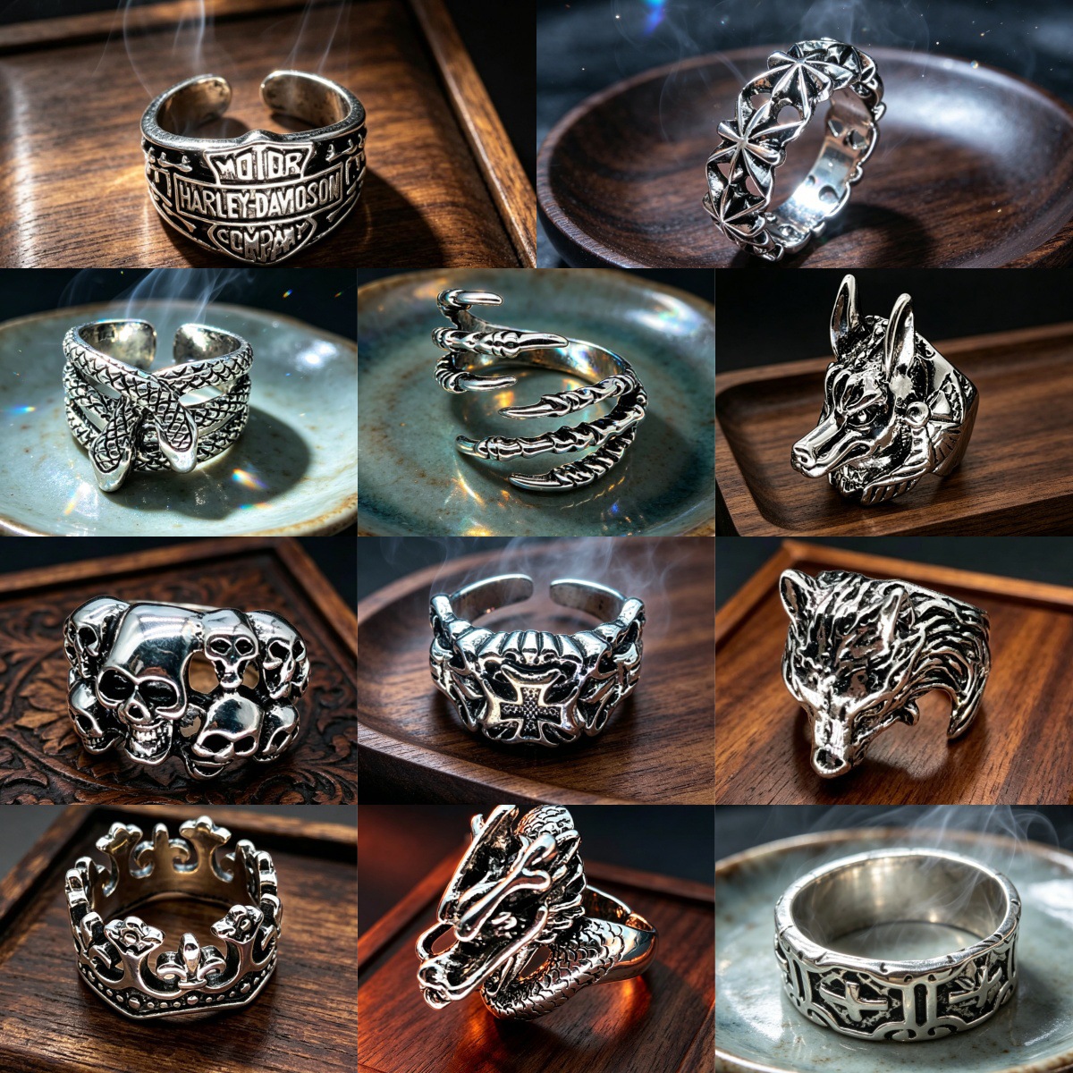 Domineering fashion ring men's skull Dragon retro punk single ring personality boys ring jewelry wholesale