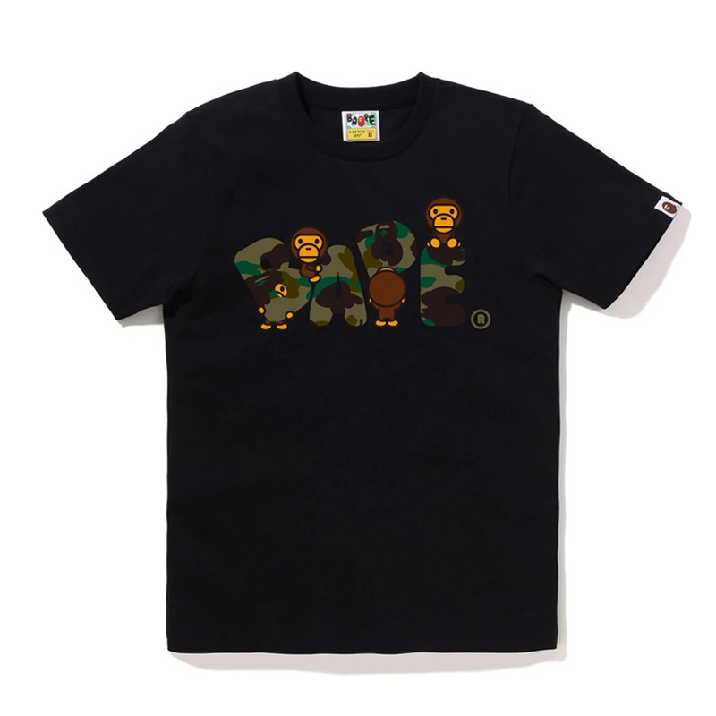 Cross-Border Supply Export Wholesale Trendy Brand Bape Ape Head Short-Sleeved 230g Shark Top T-Shirt Half-Sleeved T-Shirt 20