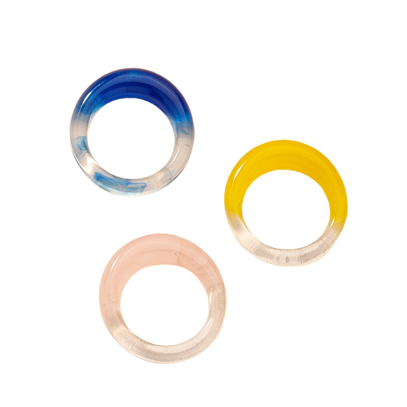 Korean Simple Color Acrylic Ring Set display picture 1