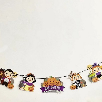 Pinjian Halloween decoración papel pull bandera centro comercial bar KTV decoración Halloween suministros pull bandera al por mayor