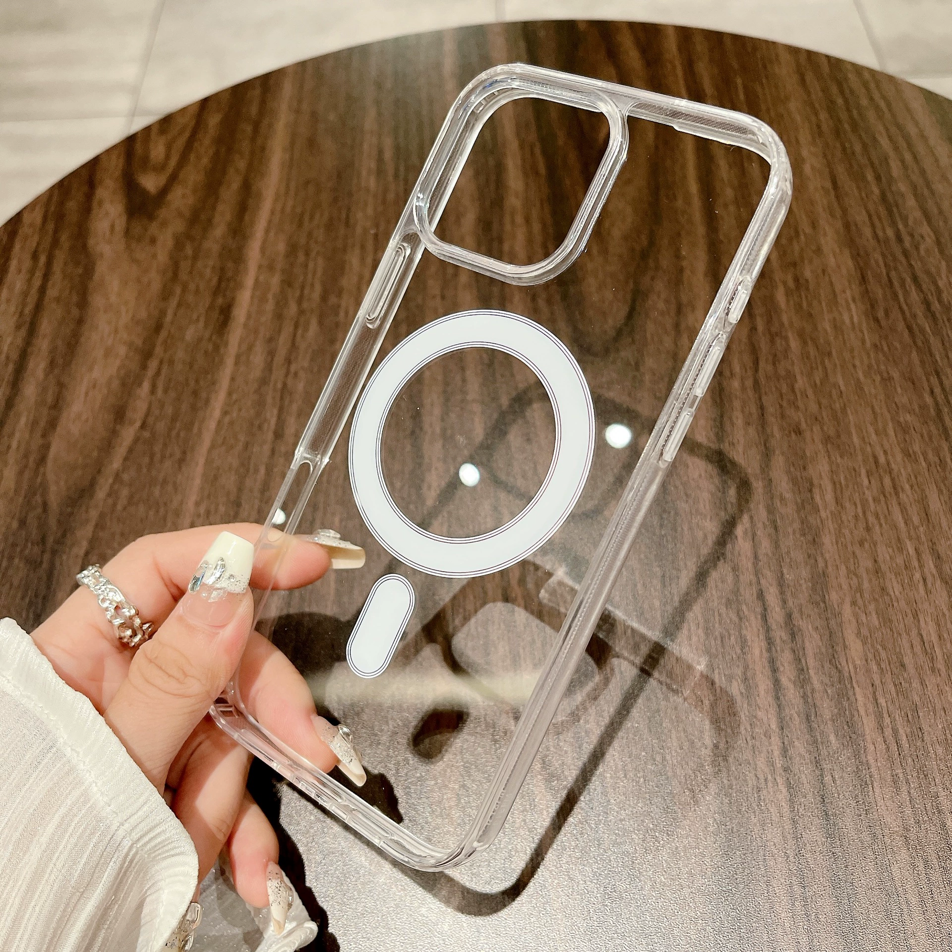 Clear MagSafe Case для iPhone 16 серии с магнитным кольцом — прозрачная задняя панель