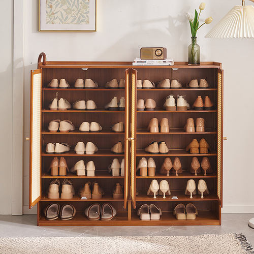 G3YN Home Shoe Cabinet Outdoor Hallway Elevator Entrance Shoe Rack Entryway Large Capacity Modern Corner Storage Cabinet with Multi-layered Wood Material