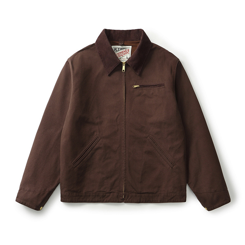 Amejaji Workwear Jacket for Men, Turn-Down Collar, Loose Fit, Multi-Pocket, Pure Cotton Detroit Jacket, Spring and Autumn Vintage Style Amejaji Workwear Jacket for Men, Turn-Down Collar, Loose Fit, Multi-Pocket, Pure Cotton Detroit Jacket, Spring and Autumn Vintage Style