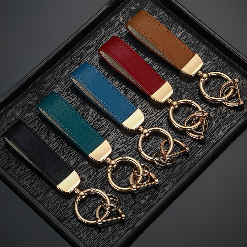 Key chain fashion color matching hand pendant metal men's and women's accessories exquisite leather home motorcycle car key chain