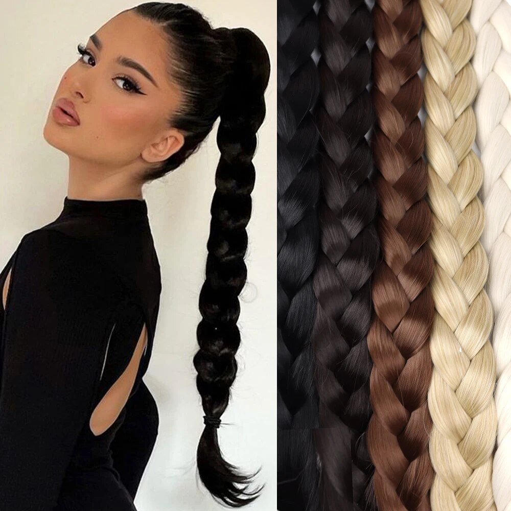 Perucas de cola de caballo mujer enredada moda extensión de cabello cola de caballo fibra sintética peruca cola de caballo peruca