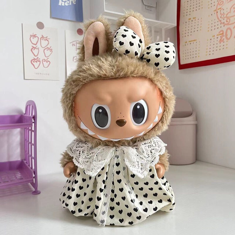 38cmラブブベビー服、ラブブぬいぐるみ服、ラブブ人形着替え、漢服スカートスーツ|undefined