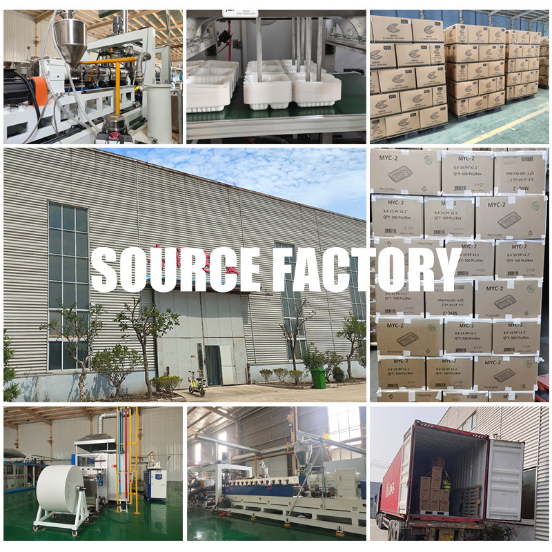Cajas desechables para llevar comida, de 6, 8 y 9 pulgadas, blancas, de MFPP, para hamburguesas, de calidad de exportación, con carbonato de calcio, para almuerzos.
