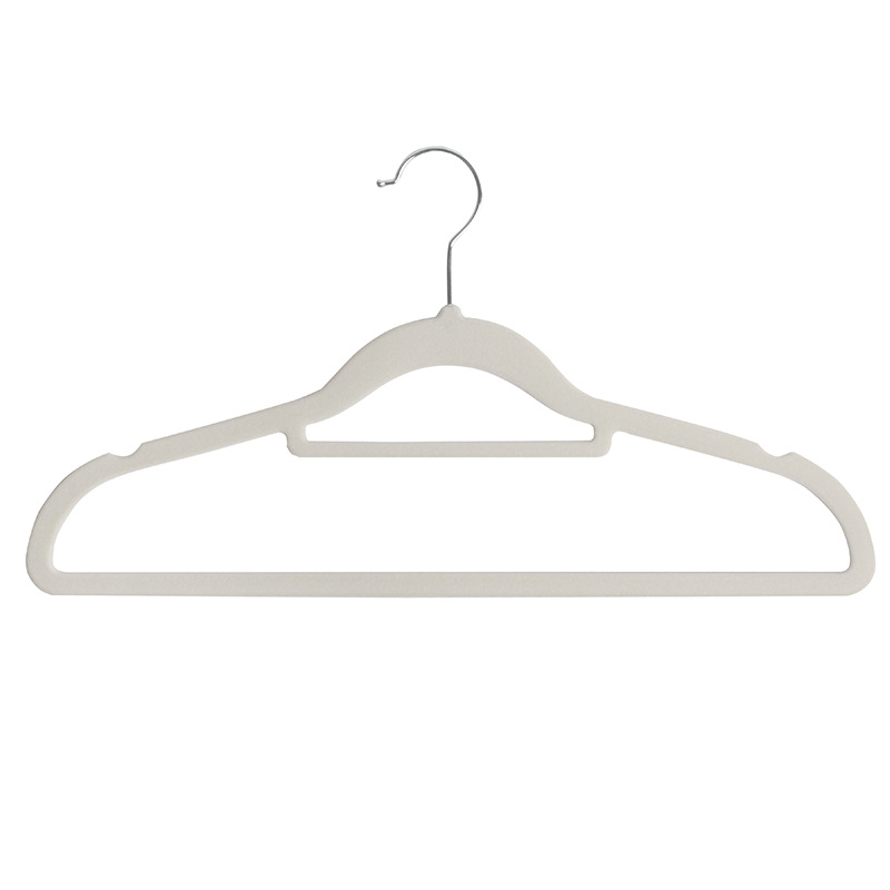 Percha de ropa al por mayor percha de plástico percha de almacenamiento de armario hogar flocado antideslizante sin costura flocado percha