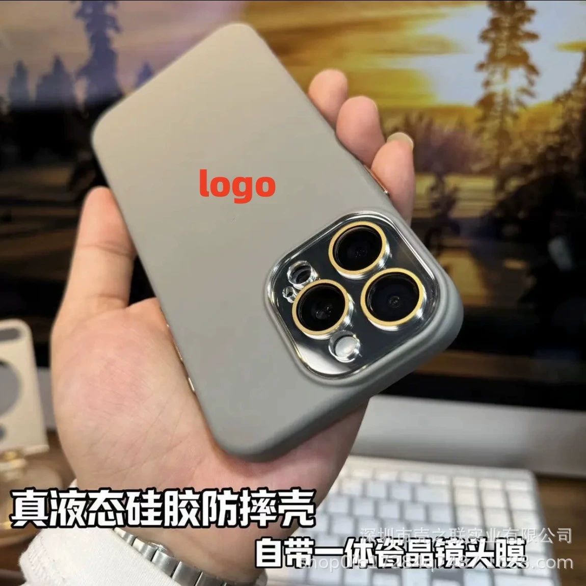 Чехол для Apple 17 Pro из приятного для кожи жидкого силикона, однотонный для 16 Pro с металлическими кнопками, противоударный, полная защита для 15