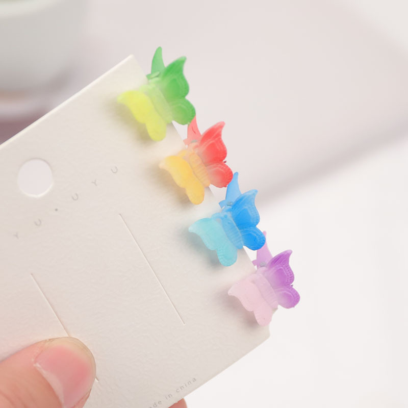 2021春季新款 兒童水靈蝴蝶發夾 可愛漸變色女孩小公主發飾頂夾