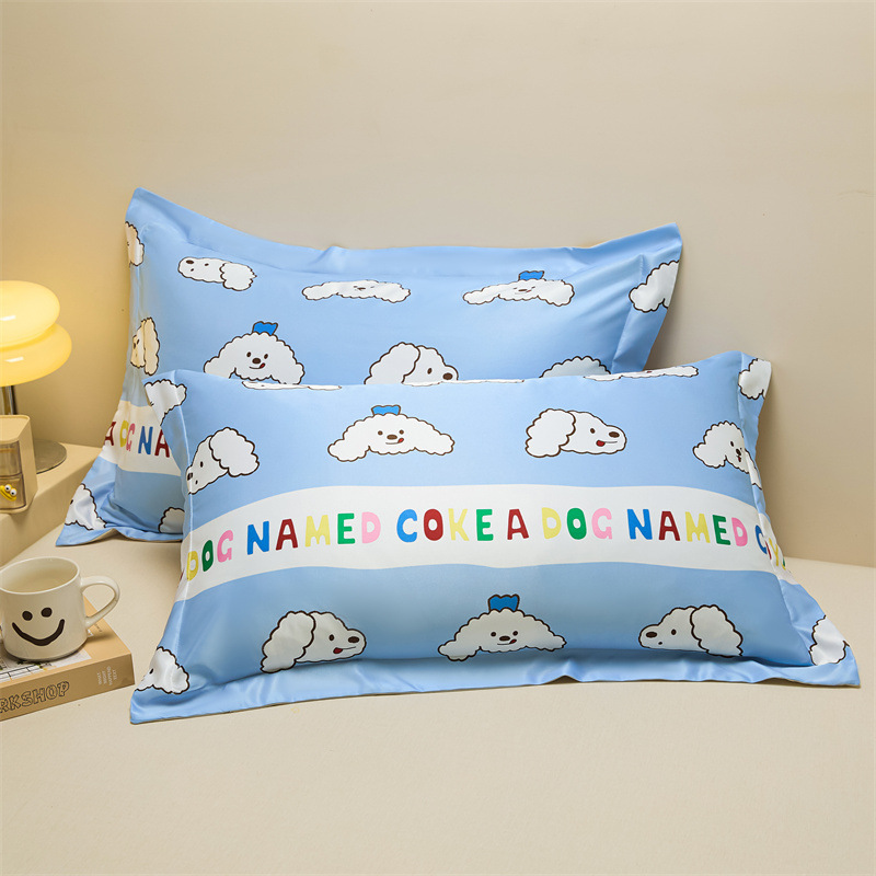 Un par de fundas de almohada de seda de hielo de 48cmx74cm fundas de almohada de seda para el hogar 2025 nuevo juego completo individual premium