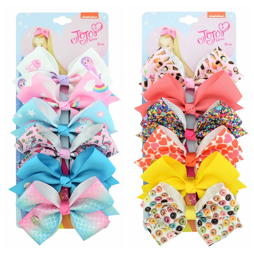 Juego de accesorios para el cabello infantil, 54 colores tipo jojo bow, 6 colores por tarjeta, horquillas y tocado para bebé, producto especial para comercio transfronterizo 892.