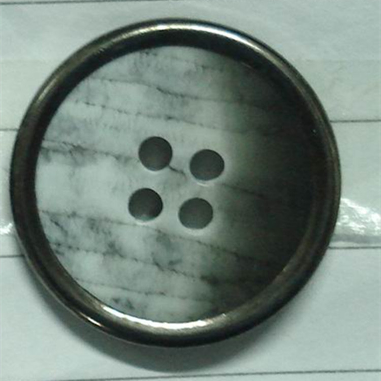 厂家供应时尚童装批发包铜圈金边钮扣树脂钮树脂印花纽扣