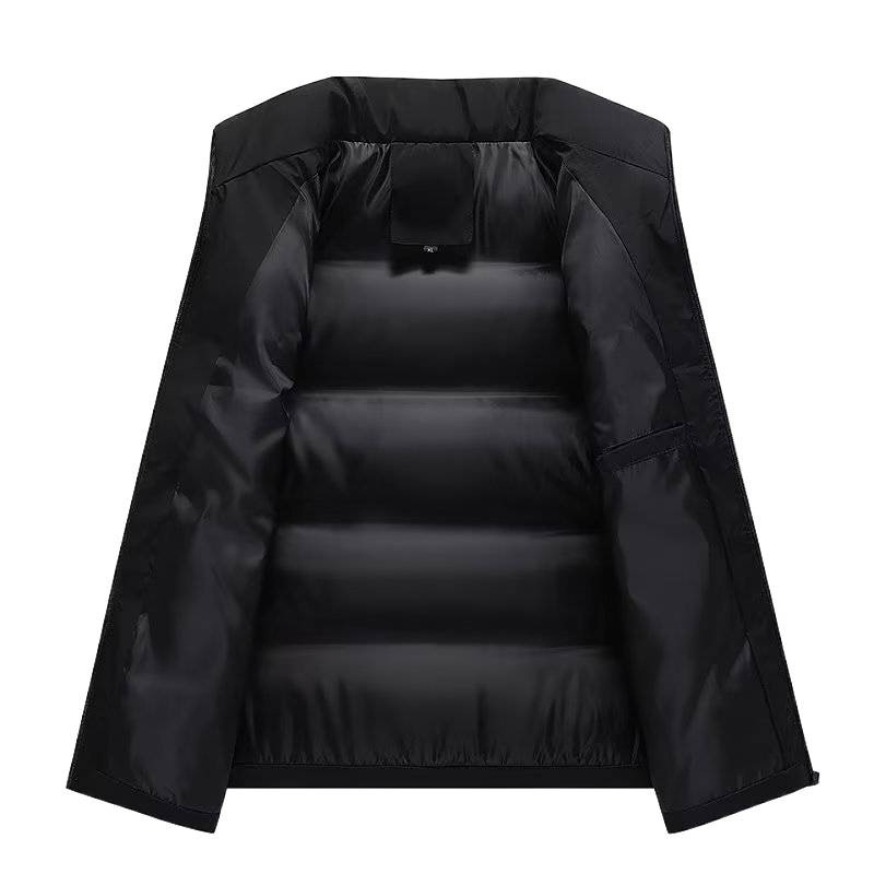 Chaleco de plumón de color liso para hombre, chaqueta de invierno, moderna, holgada, versátil, ropa de trabajo, gruesa, cálida, para parejas.