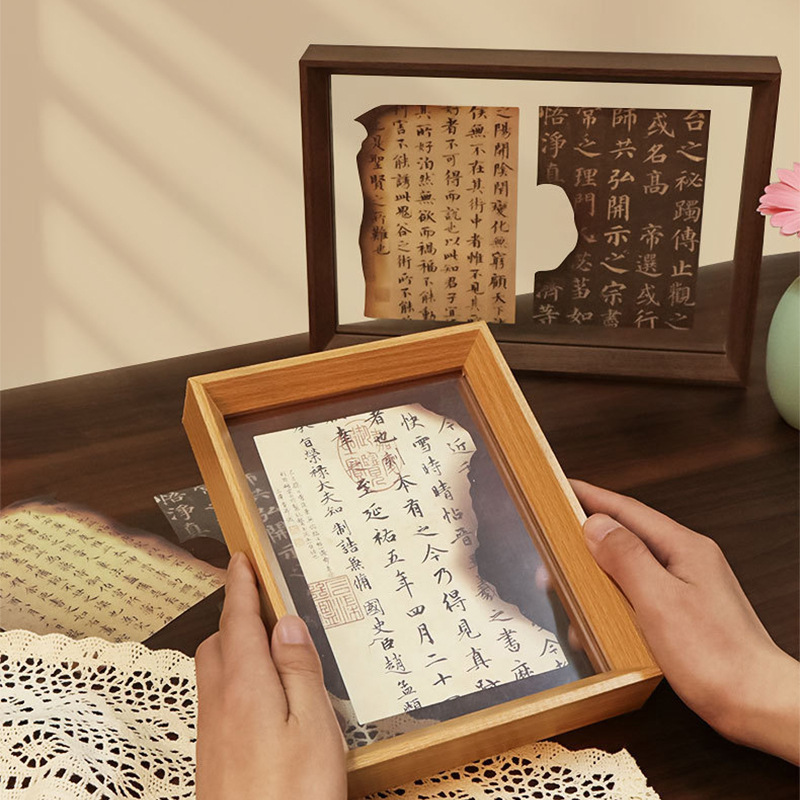 双面透明亚克力相框摆台8寸a4标本diy字画展示框书法装裱画框摆件|undefined