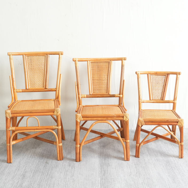 Balcony Leisure Small Rattan Chair Backrest Chair Natural Rattan Single Person Home Tea House Farm Hotel Bed and Breakfast Dining Chair