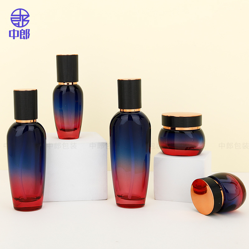 现货厂家定制护肤化妆品玻璃瓶乳液精华压液分装瓶膏霜瓶可印LOGO