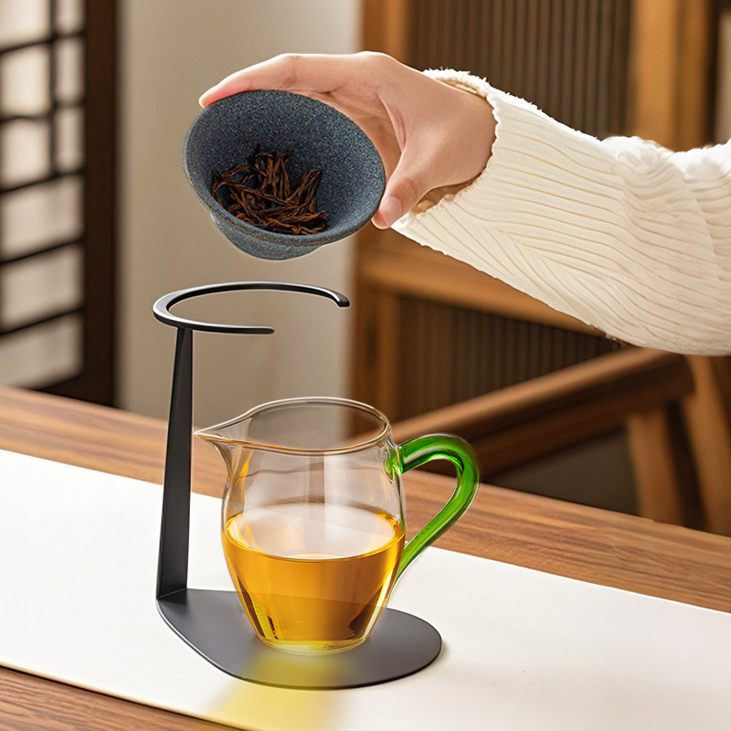 Mineral Non-Porous Tea Strainer for Home Use, Integrated Fair Cup Coffee Filter, Ceramic Tea Filter Funnel, Tea Ceremony Accessories