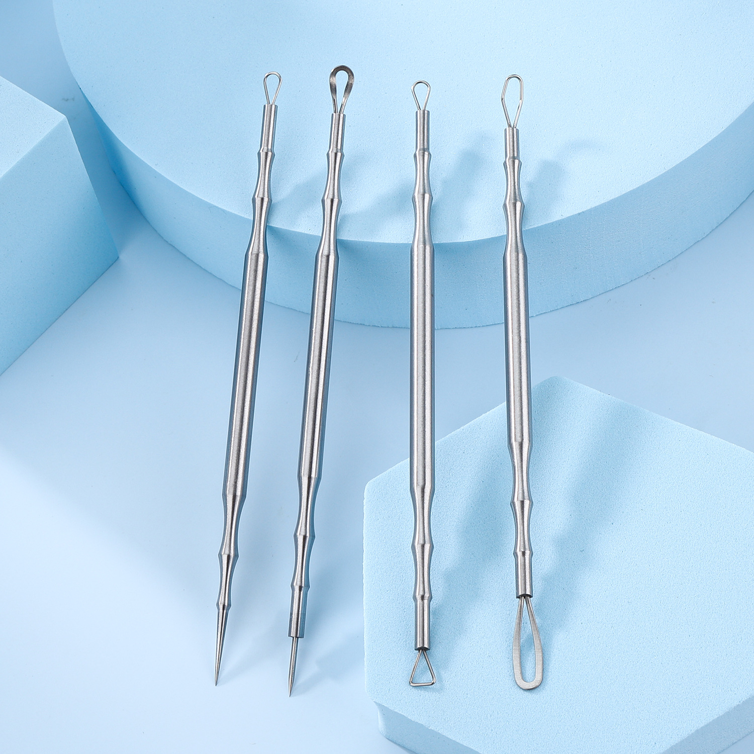 Stainless steel acne needle set to remove acne