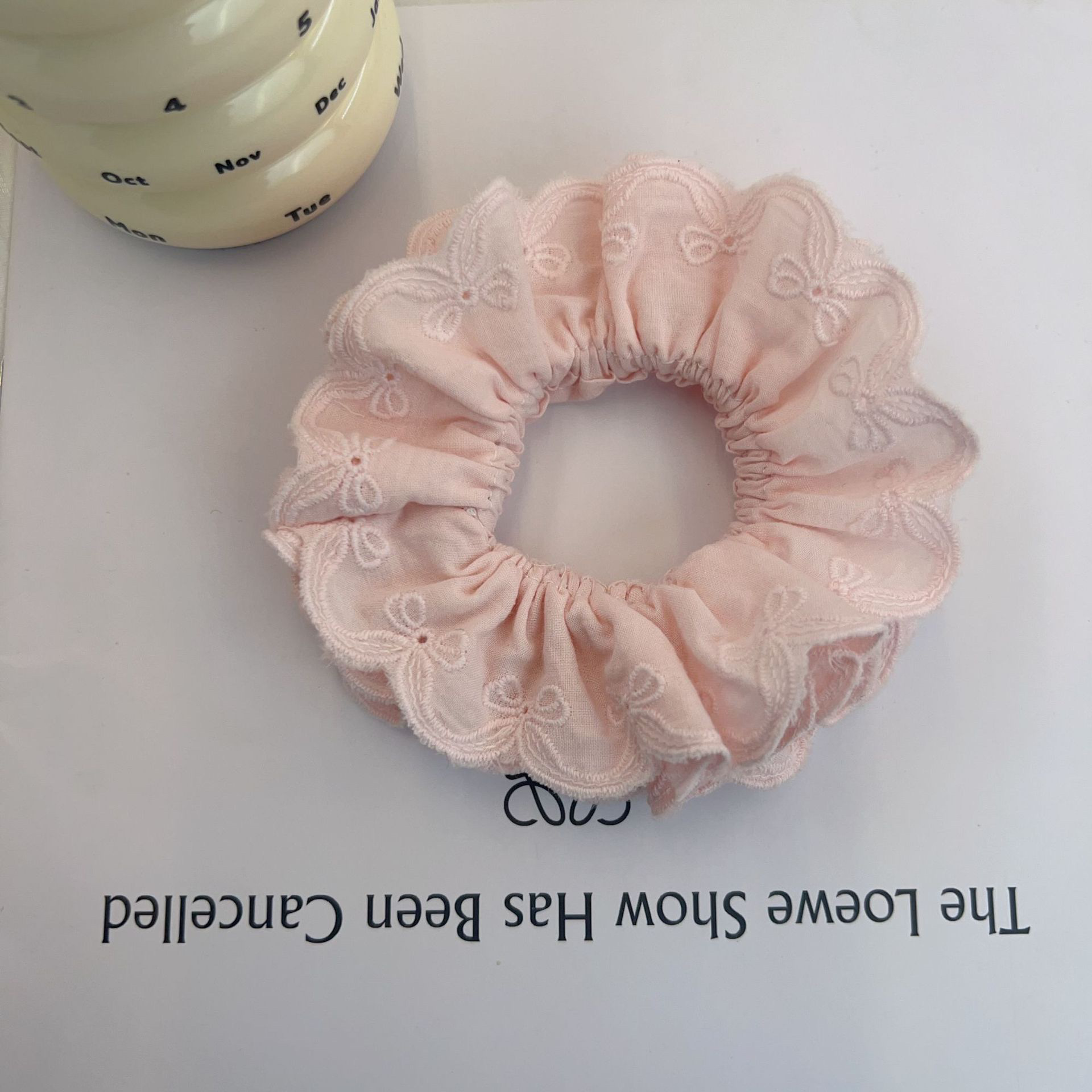 67#자수 레이스 대장링-핑크