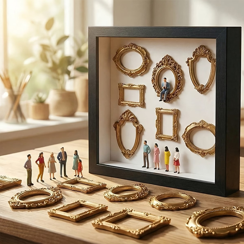 Cross-border simulated Baroque photo frame border DIY portrait decoration home ornaments refrigerator magnets small accessories