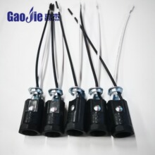 厂家供应E12电木灯头UL（蜡烛支架灯头）插线式 美规批发 配好线