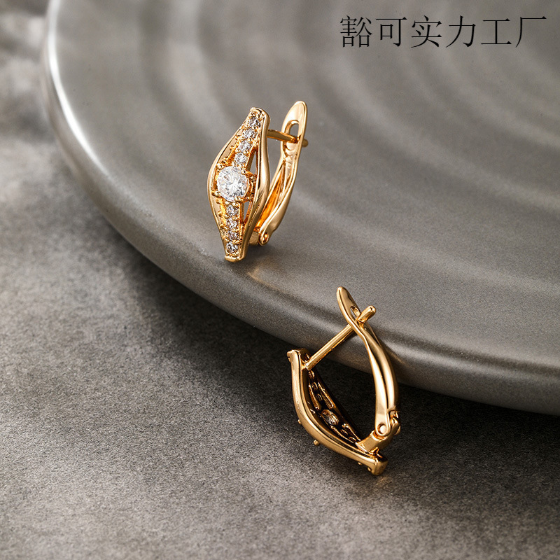 旭平外贸跨境个性耳圈耳扣欧美夸张耳饰女气质锆石耳环夏季高级感|undefined