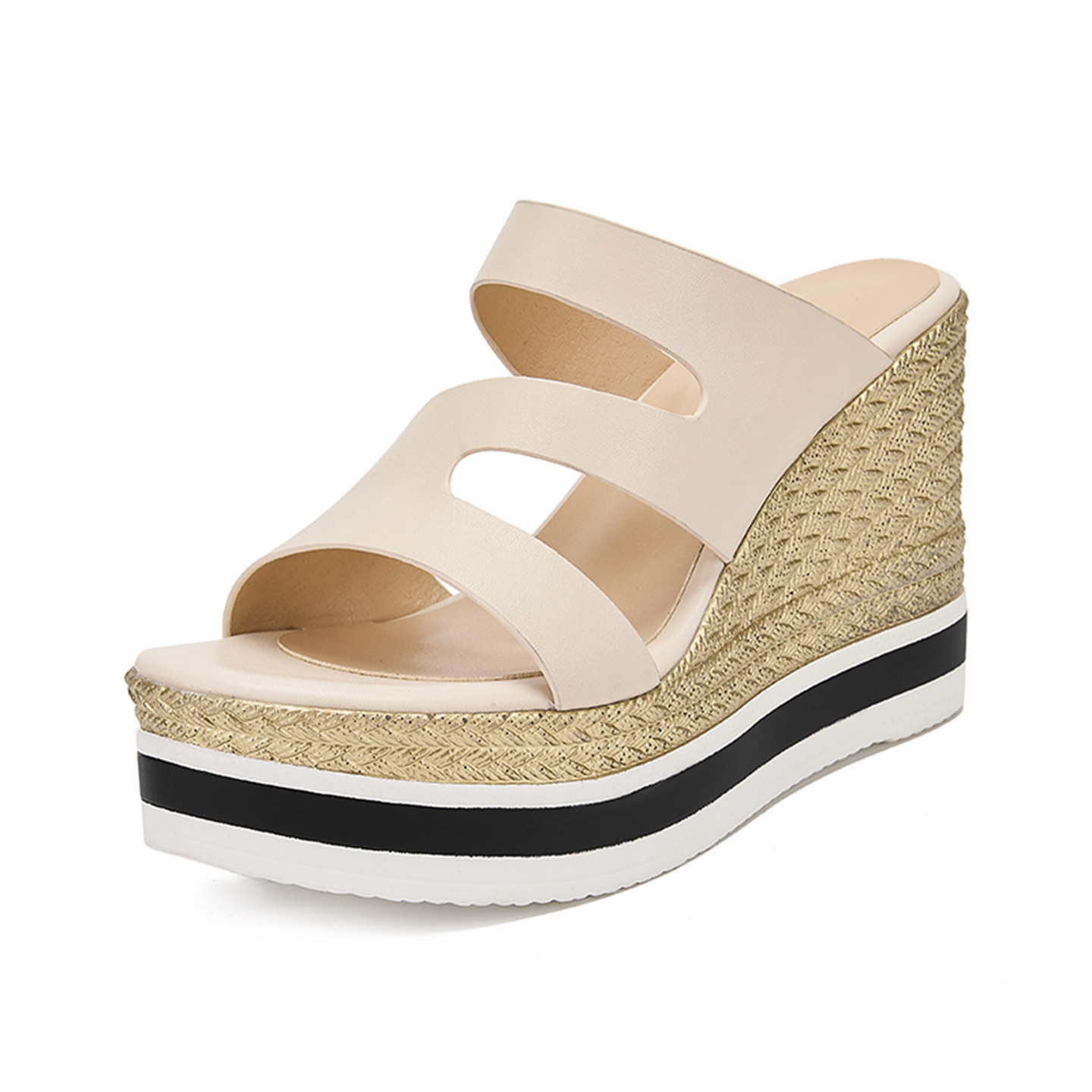 Sandal cao gót nữ hở mũi đế xuồng 10 cm — đen chi tiết 15