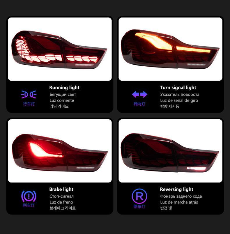 Used for BMW 4 Series tail light assembly F32 F36 modification to M4 F82 dragon scale tail lights, upgrade to GTS sequential turn signals