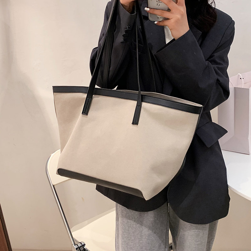 Factory wholesale 2022 spring new Korean version of large capacity canvas tote bag fashion trend Joker ladies shoulder bag