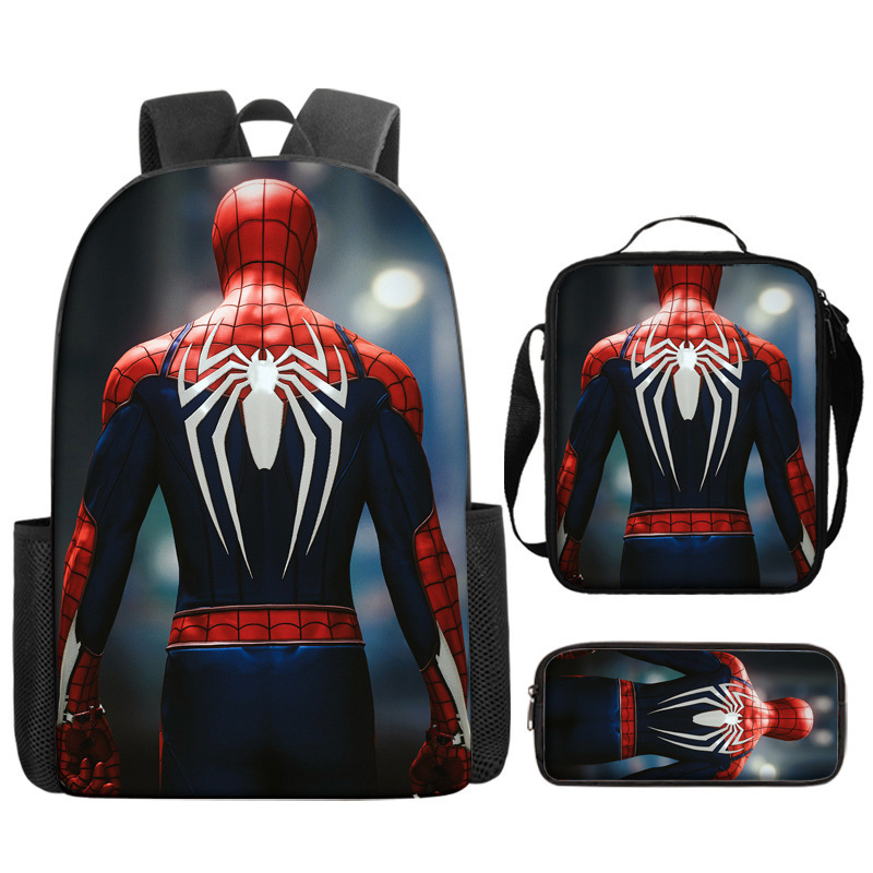 Cross-border nuevo Marvel Spider-Man mochila de estudiantes de primaria y secundaria mochila de dibujos animados de gran capacidad mochila de almuerzo